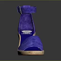 Purple Suede Wedge Sandals With Ankle Strap And Wooden Sole Design