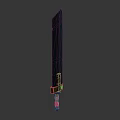 Unique Blue Blade Sword With Gold And Pink Hilt Design Features