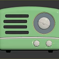 Vintage Green Radio Speaker with Retro Classic Design and Control Knobs 3d model