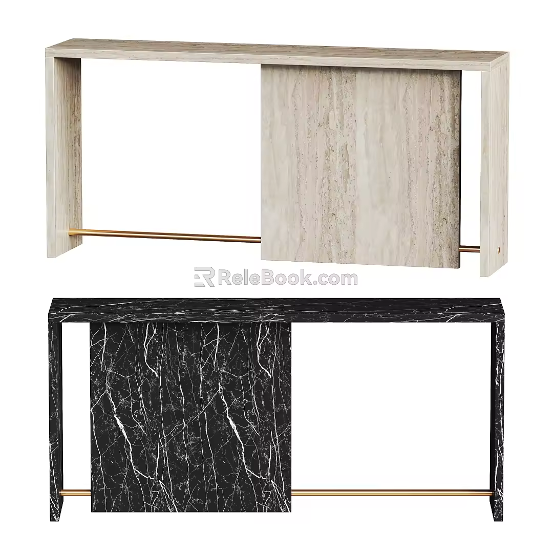 Modern End View Table Entrance Cabinet 3d model
