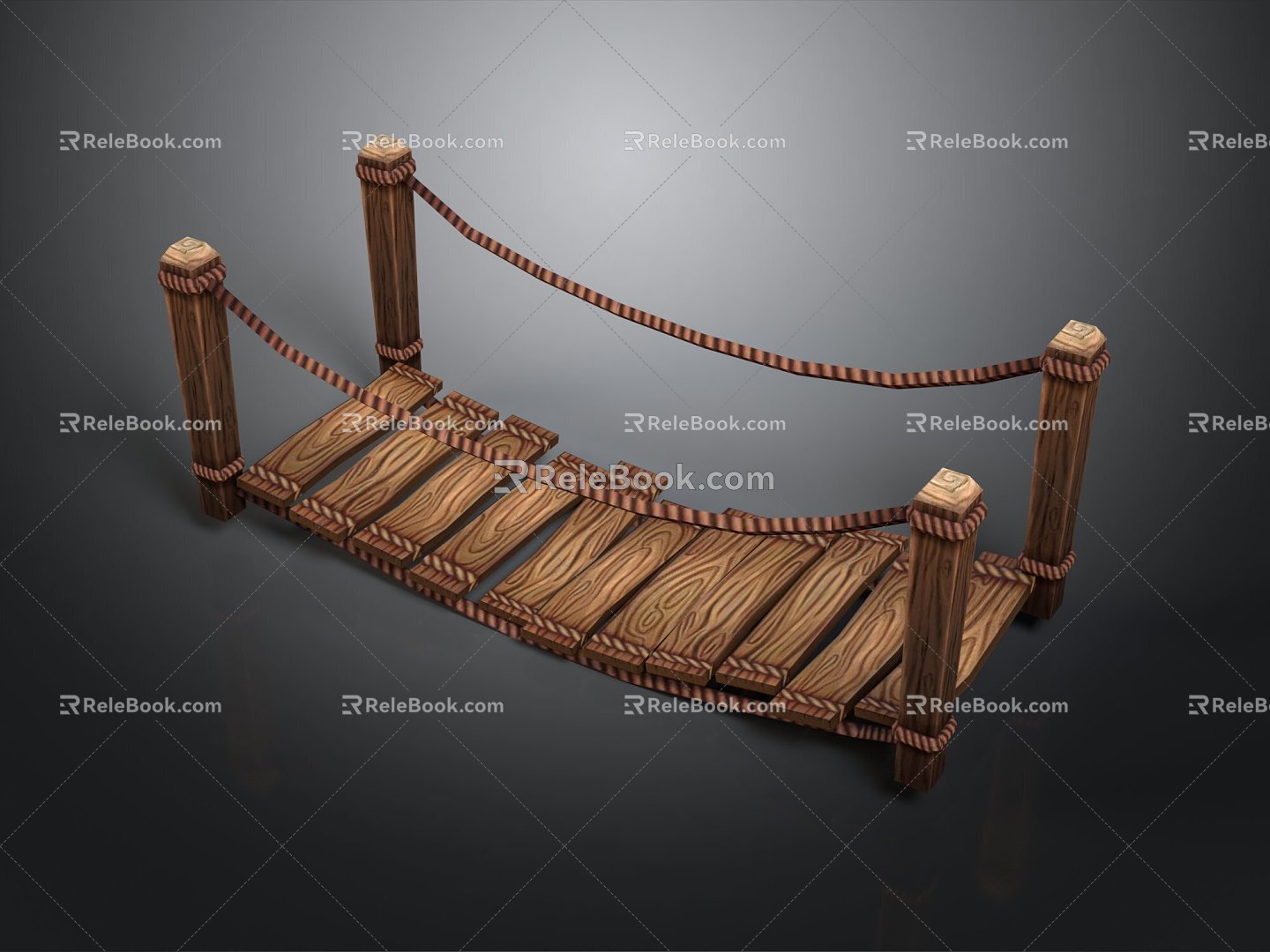 Single-plank bridge Cable bridge Suspension bridge Wooden suspension bridge Suspension bridge Wooden suspension bridge Scenic spot 3d model