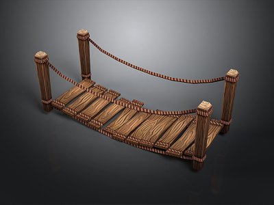 Single-plank bridge Cable bridge Suspension bridge Wooden suspension bridge Suspension bridge Wooden suspension bridge Scenic spot 3d model