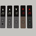Modern elevator switch elevator button key elevator outgoing call box elevator floor display outgoing call box panel elevator display 3d model