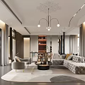 Modern Minimalist Bright Open Plan Living And Dining Room With Elegant Comfortable Home Furnishings
