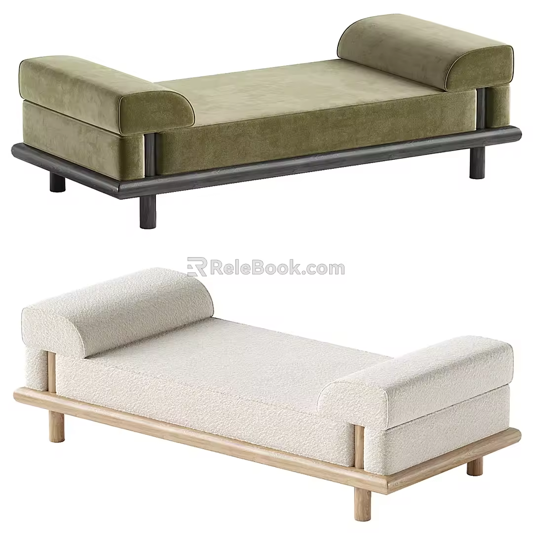 Modern sofa stool bed end stool bench 3d model
