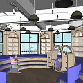 Kid Friendly Dessert Restaurant With Ice Cream Display Cases And Pink Car Decor