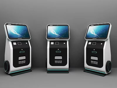 Smart Machines Self Service Kiosks With Interactive Screens And Intuitive User Interface 3d model