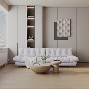 Modern three-seat sofa 3d model