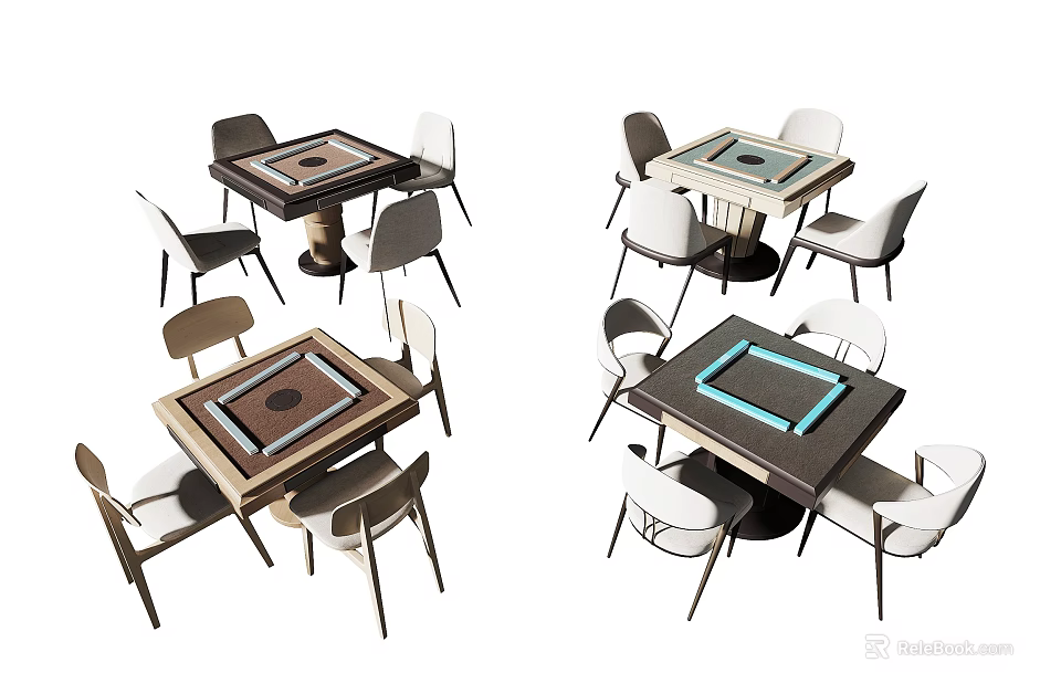Various Modern Entertainment Tables with Stylish Chairs and Functional Designs for Home Use 3d model 