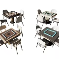 New Chinese Mahjong Table and Chair Mahjong Table 3d model