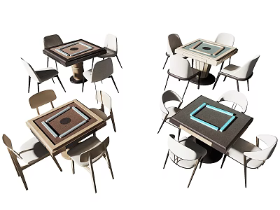 Various Modern Entertainment Tables with Stylish Chairs and Functional Designs for Home Use 3d model