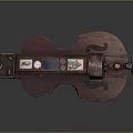 Unique Wooden Violin Shaped Furniture With Multiple Drawers And Decorative Elements