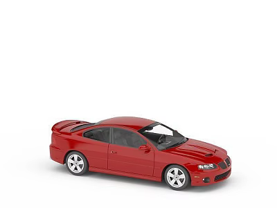 Red Sedan Diecast Model Car With Detailed Exterior On White Background 3d model