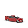 Red Sedan Diecast Model Car With Detailed Exterior On White Background