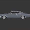 Classic Gray Car with Sleek Body Chrome Details Silver Wheels and Reflection 3d model