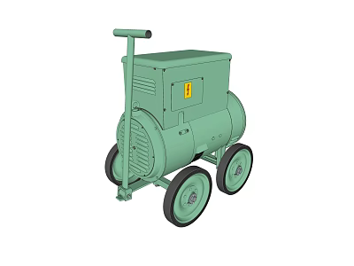 Green Mobile Industrial Equipment Machine With Handle And Wheels Design 3d model