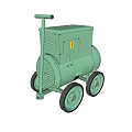 Green Mobile Industrial Equipment Machine With Handle And Wheels Design