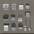 Modern Minimalist Bathroom Accessories With Toilet Paper Holders Tissue Boxes And Brushes