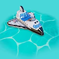 Inflatable Space Shuttle Pool Float Toy with United States of America Design