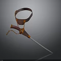 Vintage Dagger Weapon With Leather Sheath Orange Cord And Metal Blade