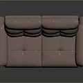 Soft Pink Upholstered Two Seater Sofa With Padded Armrests And Wooden Legs