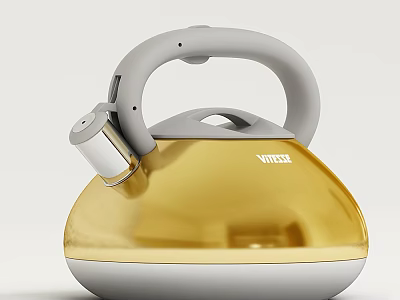 VITEK Golden Electric Kettle With Modern Design Gray Handle And Stable Base For Daily Use 3d model