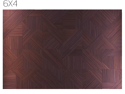 Elegant Dark Brown Wooden Wall Paneling With Intricate Chevron And Striped Patterns 3d model