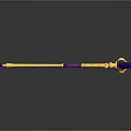 Golden Scepter Design With Pink Ends Purple Accents And Circular Element