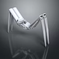 Silver Mechanical Spider With Long Metallic Legs And Robotic Structure 3d model