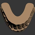 Golden 3D Rendered Dental Jaw Model Featuring Detailed Teeth And Jawbone Structure