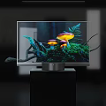 Elegant Modern Television Displaying Colorful Butterfly With Glowing Wings And Branches