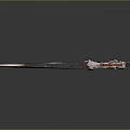 Decorative Metallic Knife With Red Chain Handle And Sharp Blade Design