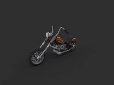 Classic Red And Black Motorcycle With Chrome Details And Vintage Design 3d model
