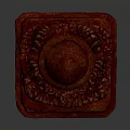 Red Decorative Household Column Ornament with Intricate Carvings and Ornate Top for Home Living Space