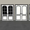 White Double Doors For Home Interior Featuring Various Panel And Glass Designs 3d model