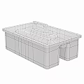Practical Black Plastic Storage Organizer with Handle Compartment and 14.6 Inch Length 9.4 Inch Width