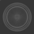 Stylish Round Gray Fabric Sofa Stool With Black Base Modern Design