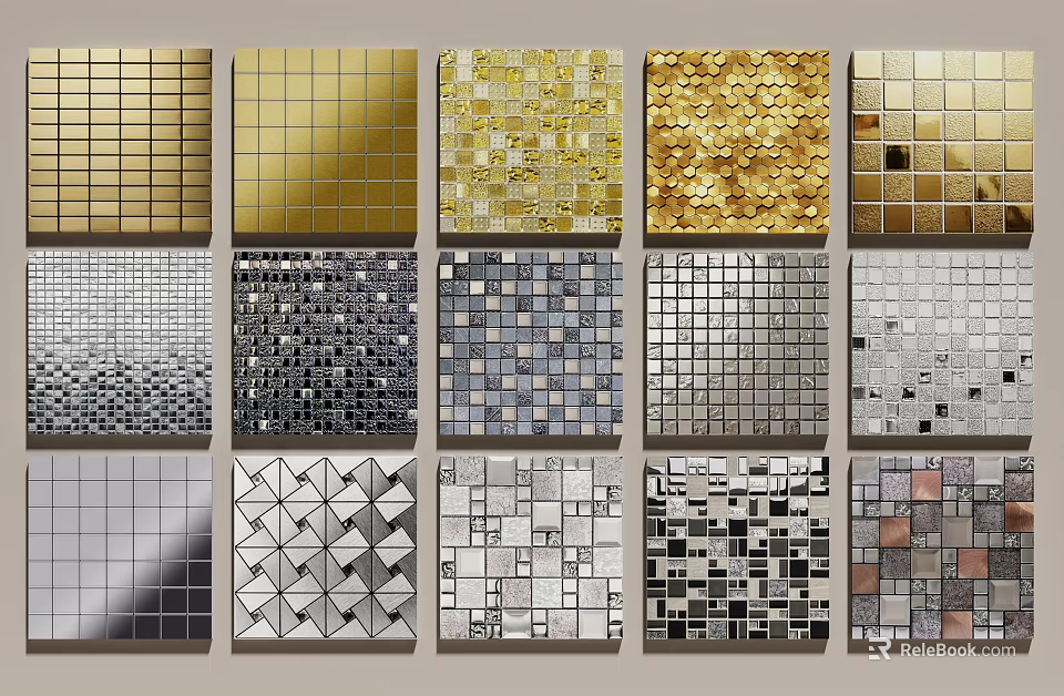 Various Wall Panels With Different Textures And Modern Design Styles For Home 3d model