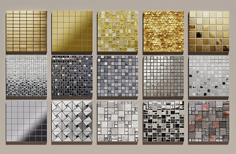 Metal mosaic tile mosaic 3d model