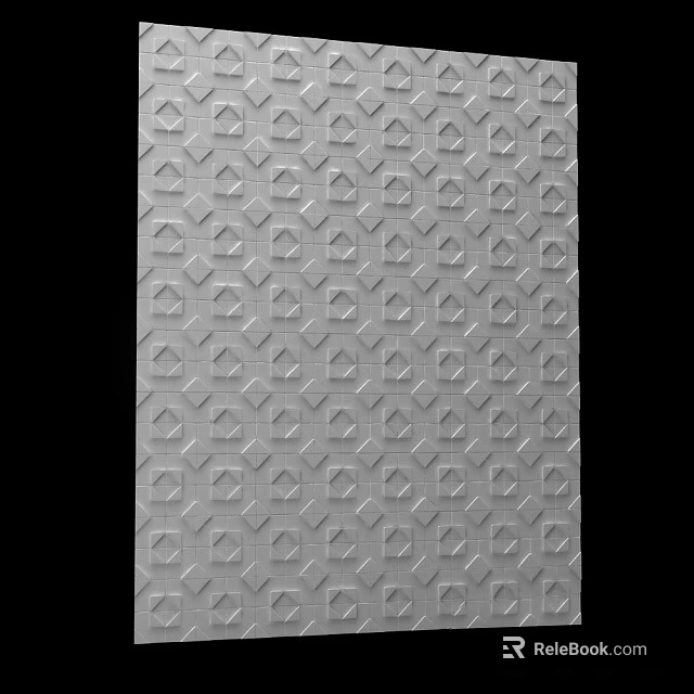 White Geometric Pattern Wall Decor With Textured Surface For Modern Interior Design 3d model