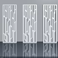 Modern White Swing Doors With Geometric Lattice Patterns For Interior Design 3d model