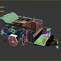 Modern Camper Trailer With Motorcycle And Solar Panels On Roof