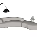 Modern Curved Sofa Multi-person Sofa Floor Lamp Side Corner 3d model