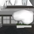Modern Sales Office Building With Horizontal Slats And Stone Exterior Design