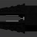 Spacecraft Mechanical Component Design With Black Structure Circular Holes And Blue Sphere