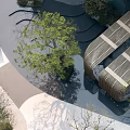 Modern Pergola Structure With Reflective Water Surface And Green Trees In Landscape Design