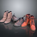 Stylish Brown And Orange Leather Boots Featuring Lace Up Ankle Designs For Fashionable Footwear