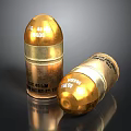 Shiny Gold 44 MAG JHP Bullets With Brass Casing And Engraved Markings