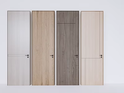 Modern Hinged Doors With Various Wood Grain Designs And Color Options 3d model