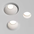 Modern Sleek White Embedded Downlights And Spotlights For Ceiling Lighting 3d model